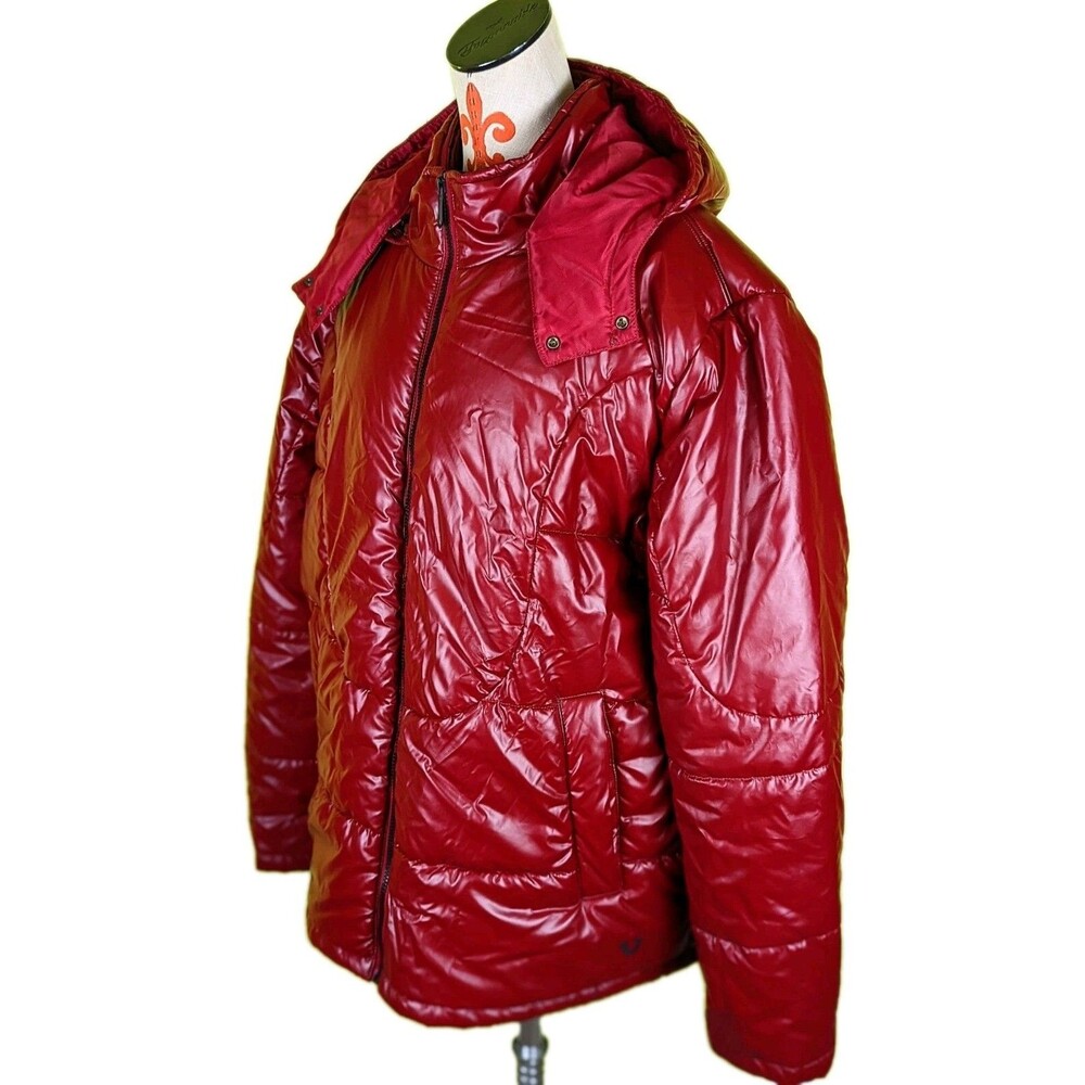 True Religion Quilted Puffer Jacket Shiny Red #103122 Men's 2XL EUC